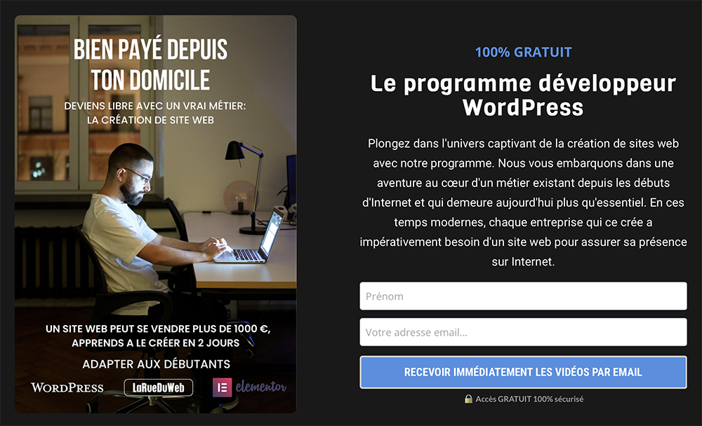 Programme Développeur WordPress de La Rue du Web