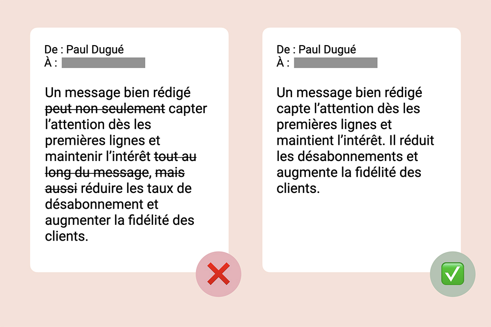 Copywriting email faire des phrases courtes