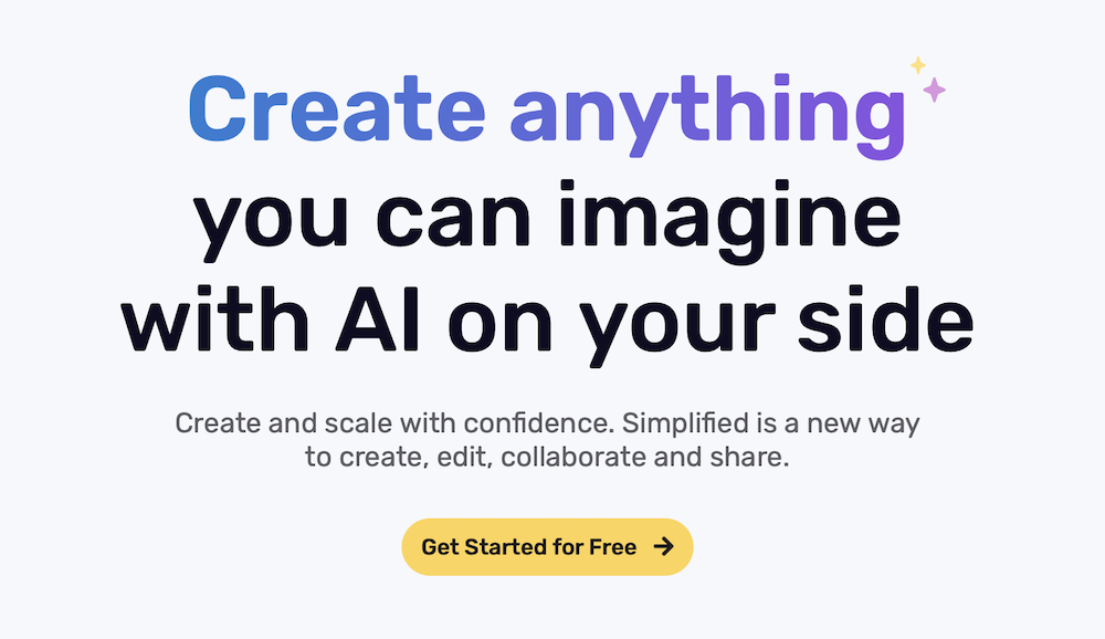 Simplified : logiciel de copywriting Intelligence artificielle