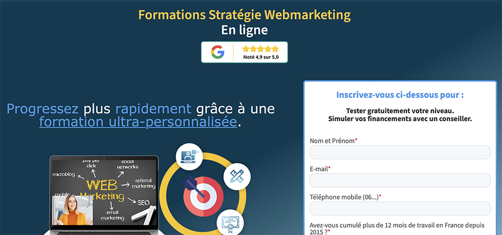 Formation stratégie webmarketing de Clic Compétences