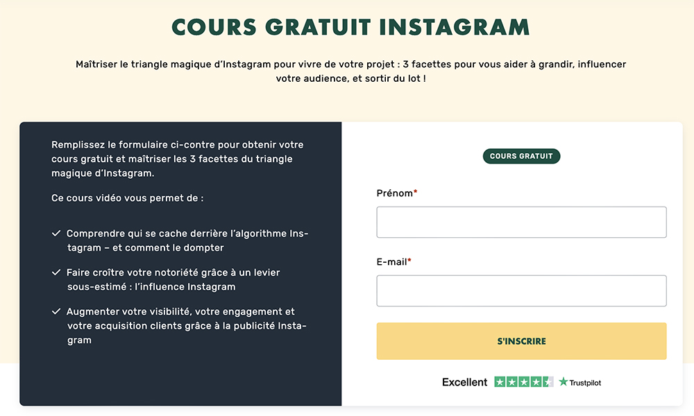 Cours gratuit Instagram de Livementor