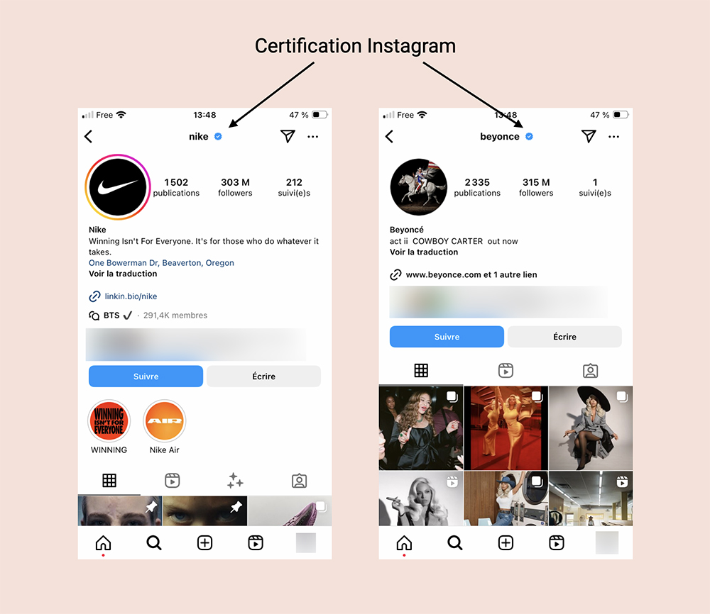 C'est quoi la certification Instagram