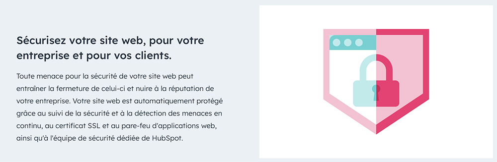 L'hébergement web de Hubspot est sécurisé