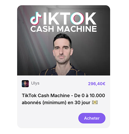 TikTok Cash Machine de Ulys - prix