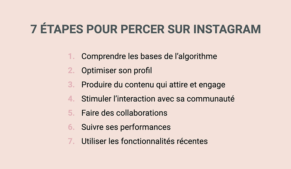 7 étapes pour percer sur Instagram